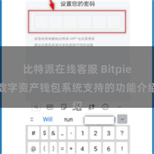 比特派在线客服 Bitpie数字资产钱包系统支持的功能介绍