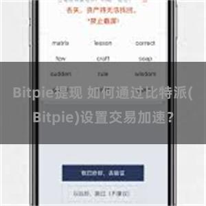 Bitpie提现 如何通过比特派(Bitpie)设置交易加速？