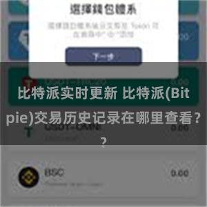 比特派实时更新 比特派(Bitpie)交易历史记录在哪里查看？